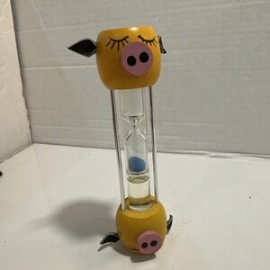 Zoomorphic Hourglass Pig Head Table Art Time Counter Vintage Design